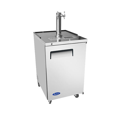 Atosa MKC23GR 23 Stainless Steel Beer Dispenser Refrigerator With One Double Tap Tower