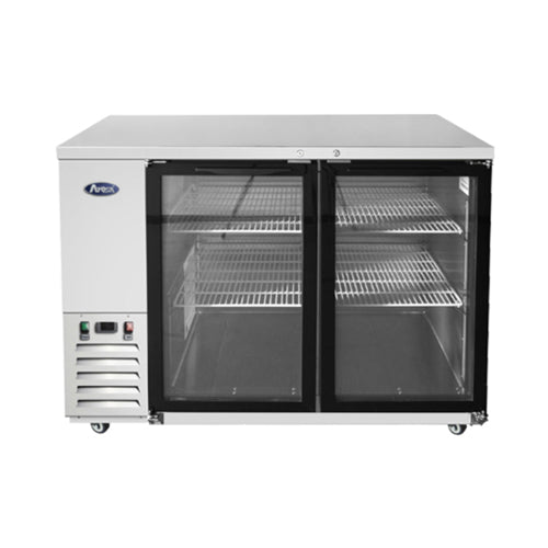 Atosa SBB48GGRAUS1 48″ 2 Door Glass Stainless Back Bar Refrigerator