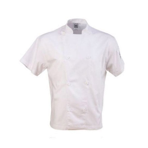 Chef Revival J205-L Performance White Short Sleeve Double-Breasted Chef Coat - Large