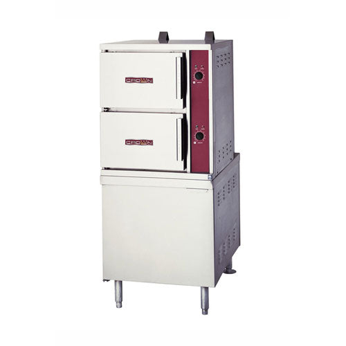 Crown GCX-10-36 10 Pan Propane Gas Convection Steamer on Cabinet Base