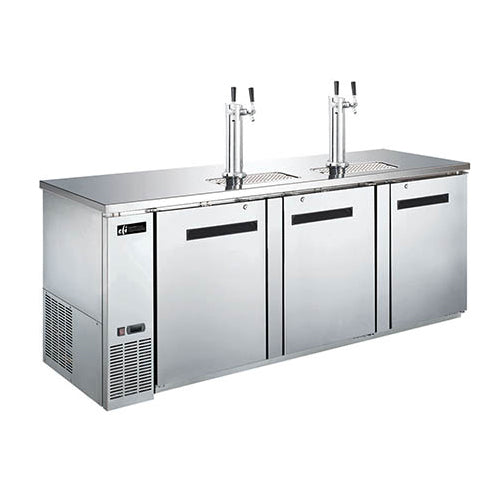 EFI CBBSDD3-90CC 90 Stainless Steel Beer Dispenser Refrigerator With Double Tab Tower