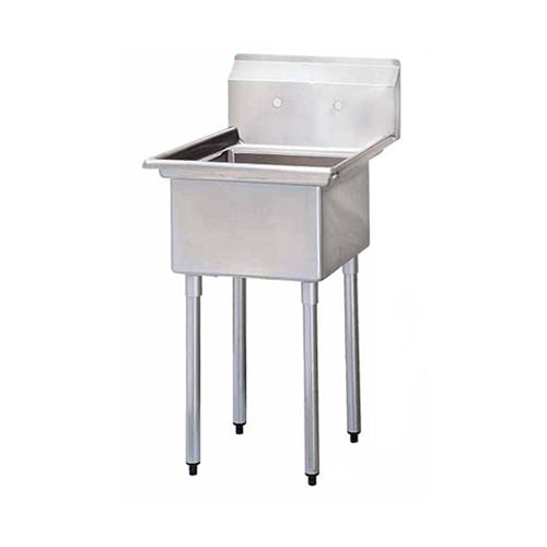 EFI SI824-1N 24 x 24" x 14" Corner Drain One Compartment Sink With No Drain Board