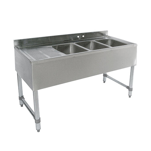 EFI SIB-1N 14.5″ x 18″ x 10″ Corner Drain Single Compartment Bar Sink With No Drain Board