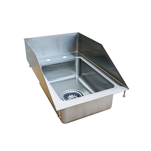 EFI SIHD819-10-S 25 x 19" Single Deck Mounted Drop-In Sink With Splash Guard - 10" Deep