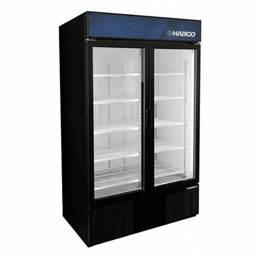 Habco ESM46HC 47 Wide 78" High 2 Swing Door Glass Refrigerator Merchandiser