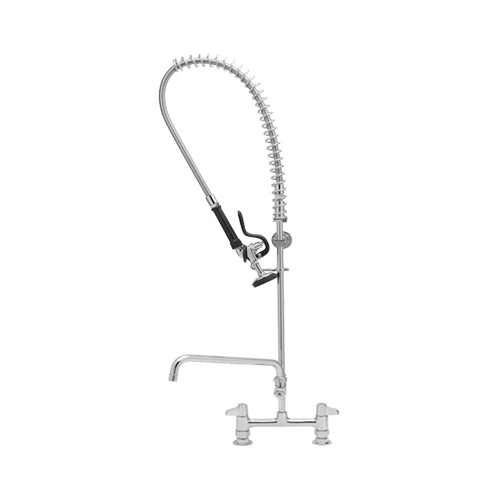 T&S 5PR-8D12 Deck Mount Pre-Rinse Assembly With 8″ Center and 12″ Add On Faucet
