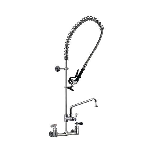 Thorinox WM-200-S12 Wall Mount Pre-Rinse Assembly With 8 Center and 12" Add On Faucet