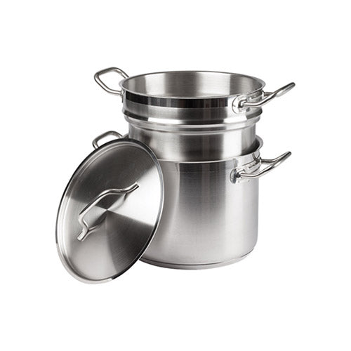 Winco SSDB-8 8 Qt Stainless Steel Double Boiler With Cover