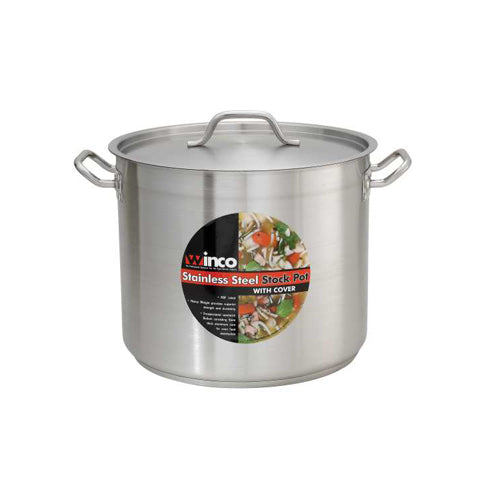 Winco SST-40 40 Qt Premium Stainless Steel Stock Pot With Cover