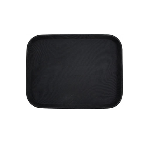 Winco TRH-1418K 14 x 18" Easy Hold Black Rubber Lined Plastic Tray