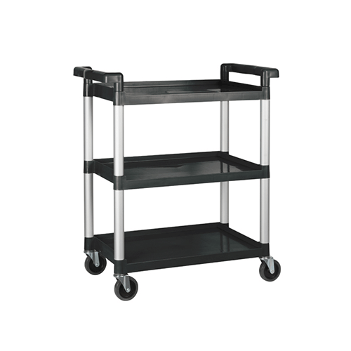 Winco UC-2415K 16″ x 32″ Plastic 3 Shelf Utility Cart Black