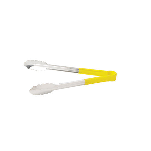 Winco UTPH-12Y 12 Yellow Heat Resistant Utility Tong