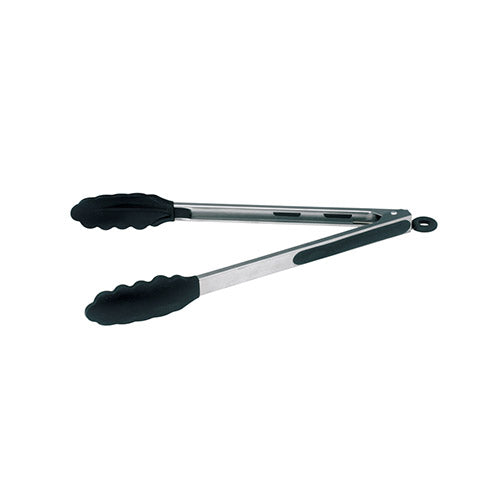 Winco UTS-12K 12 Stainless Steel Silicone Grip Utility Tong with Lock Clip