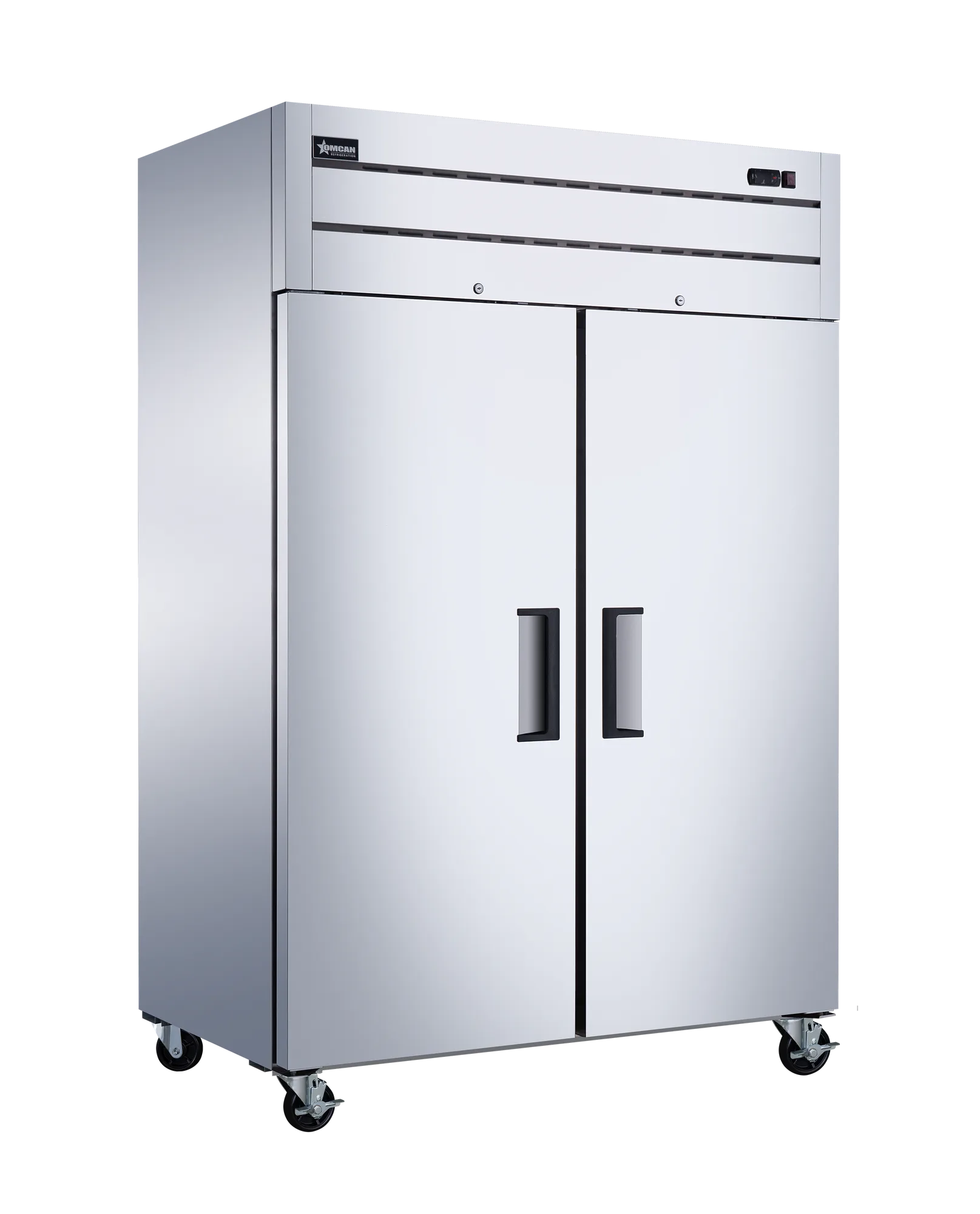 Omcan RE-CN-0054-TM 54" 2-Door Top-Mounted Solid Reach-In Refrigerator, 43.1 cu.ft.
