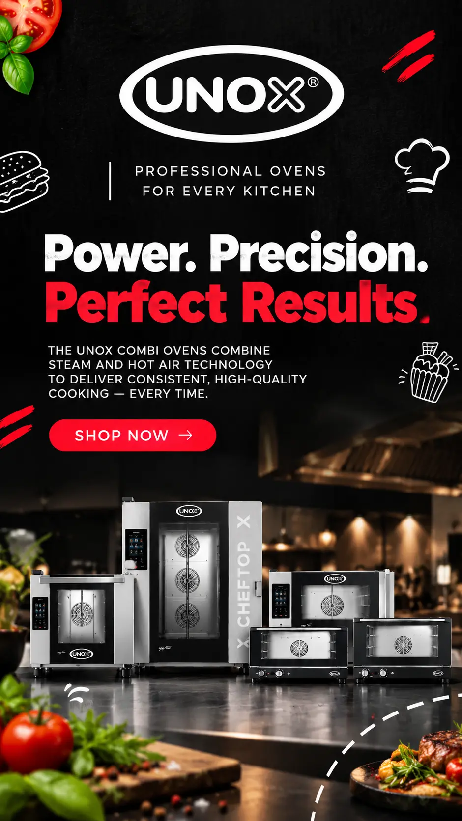 UNOX combi ovens: Power, Precision, Perfect Results. Shop now!